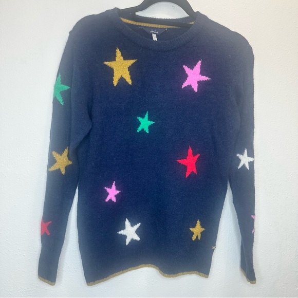 Joules Chantelle Intarsia Navy Star Sweater Size 4 - Picture 2 of 14